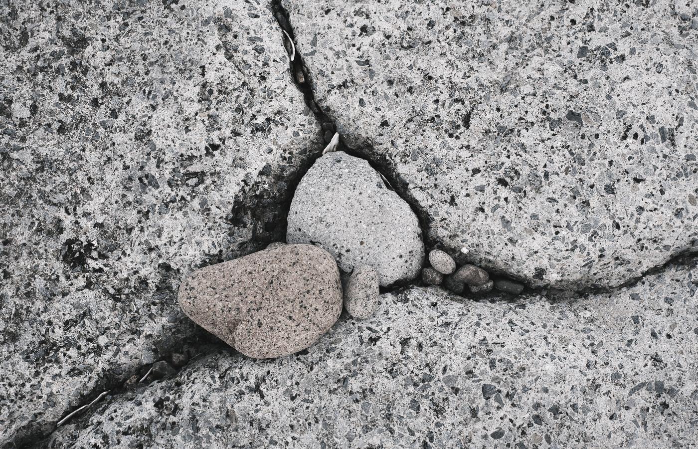 A crack running through granite